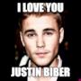 i love you  justin biber