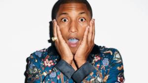 Pharrell Williams con un'espressione stupita