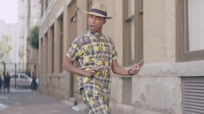 Pharrell nel video di Happy