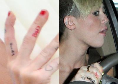Tatuaggio Bad di Miley Cyrus