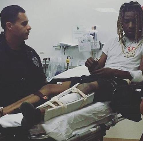 Il rapper Fetty Wap dopo l'incidente in moto