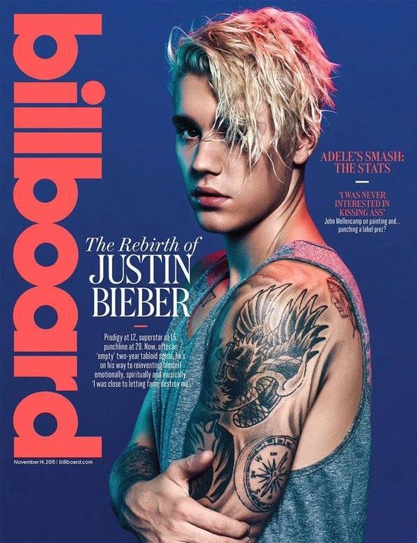 Justin Bieber sulla copertina di Billboard novembre 2015