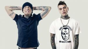 Fedez a destra e J-Ax a sinistra