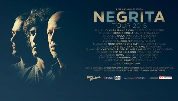 Negrita Tour estate 2015 locandina con citt&#224; e date