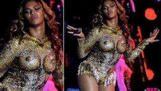 Beyoncé body con seno finto