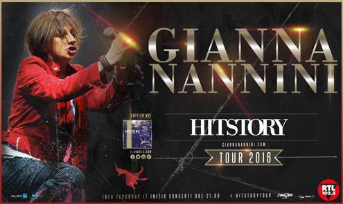 Gianna Nannini sul manifesto di Hitstory Tour 2016