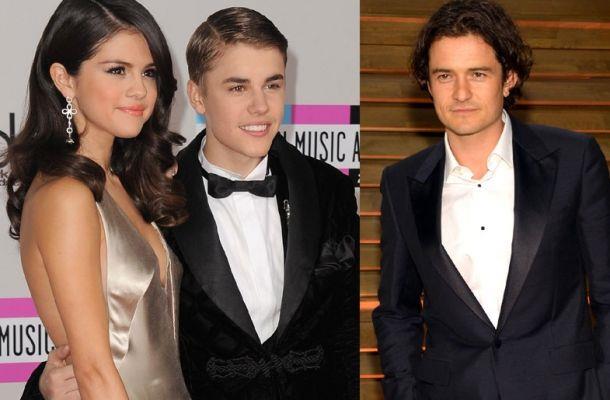 Selena Gomez, Justin Bieber e Orlando Bloom