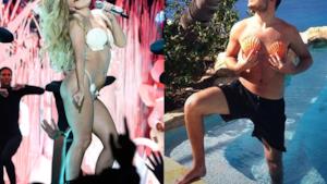 Liam Payne e Lady Gaga con costumi di conchiglie