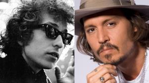 Primo piano di Bob Dylan e Johnny Depp