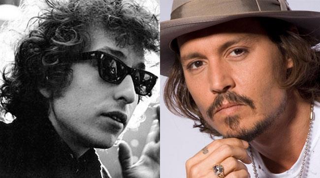 Primo piano di Bob Dylan e Johnny Depp