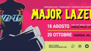 Locandina Major Lazer a Lecce e Milano