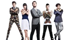 I quattro giudici di X Factor con il conduttore Alessandro Cattelan