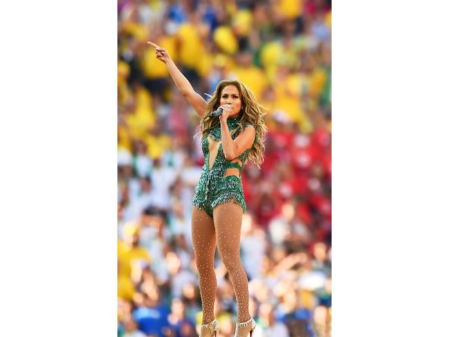 Jennifer Lopez con un body verde