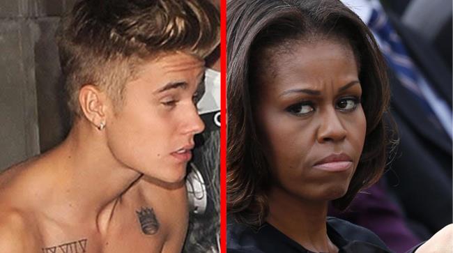 Michelle Obama e Justin Bieber