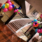 Interno della casa di Rihanna addobbato con palloncini colorati