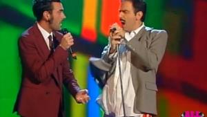 Marco Mengoni a Neripoppins sfida Marcorè in versione Freddie Mercury