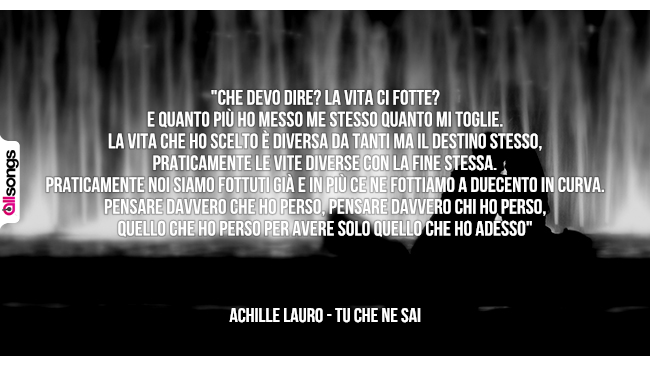 Achille Lauro: le migliori frasi dei testi delle canzoni