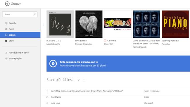 Affari d'oro per label e musicisti con Groove La schermata del sito di Groove