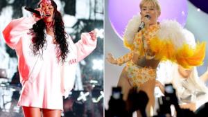 Rihanna e Miley Cyrus in concerto