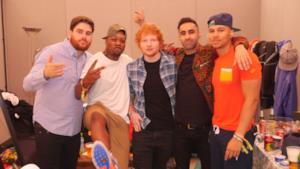 Nella foto Ed Sheeran e i Rudimental