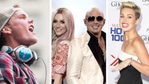 Kesha e Pitbull fra Miley Cirus e Avicii