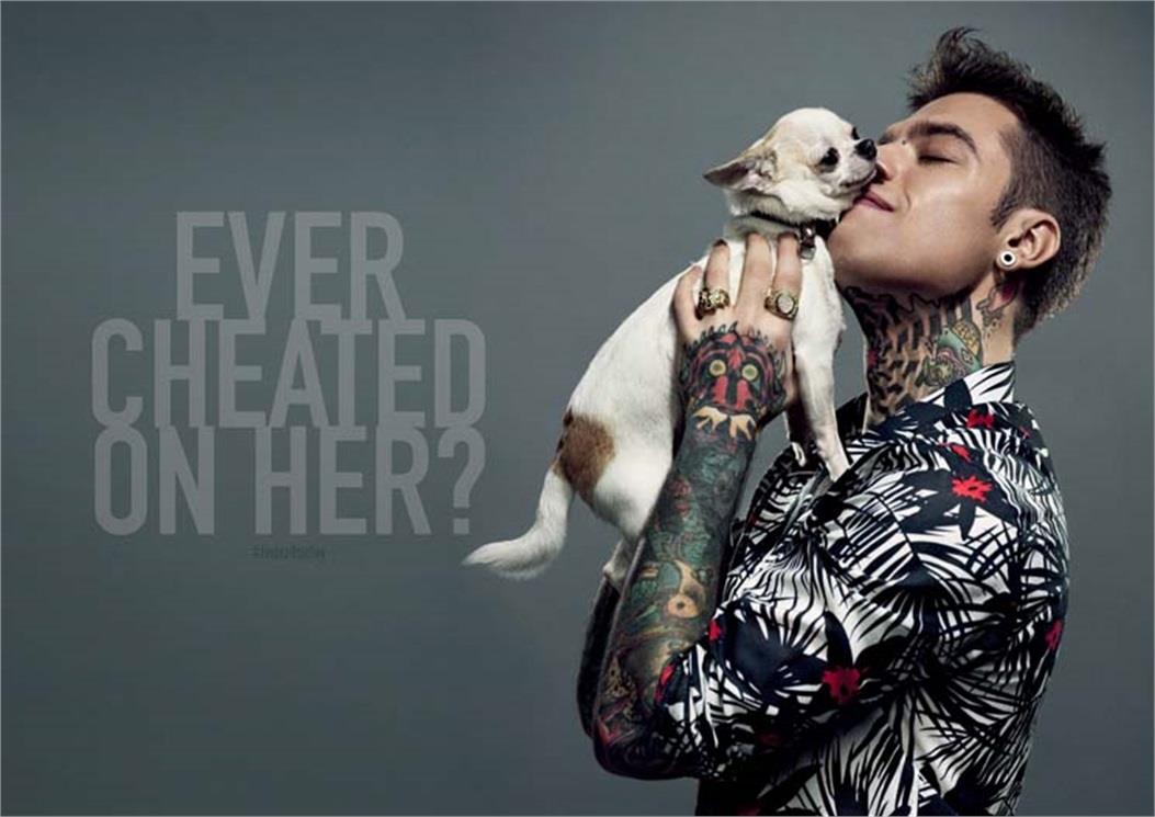 Fedez con il cane Gué
