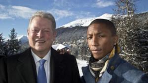 Pharrell Williams e Al Gore fotografati a Davos