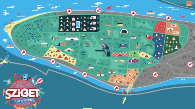 Sziget Festival: l'isola della musica e della libertà La mappa dello Sziget Festival