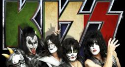 I componenti dei Kiss con il loro logo tricolore