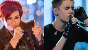 Primo piano di Sharon Osbourne e Justin Bieber