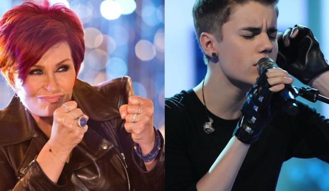 Sharon Osbourne attacca Justin Bieber Primo piano di Sharon Osbourne e Justin Bieber