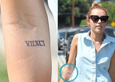 Tatuaggio numero romano di Miley Cyrus