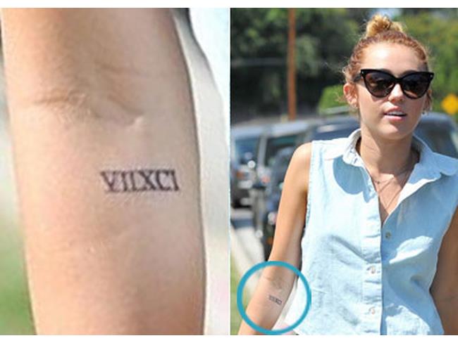 Tatuaggio numero romano di Miley Cyrus
