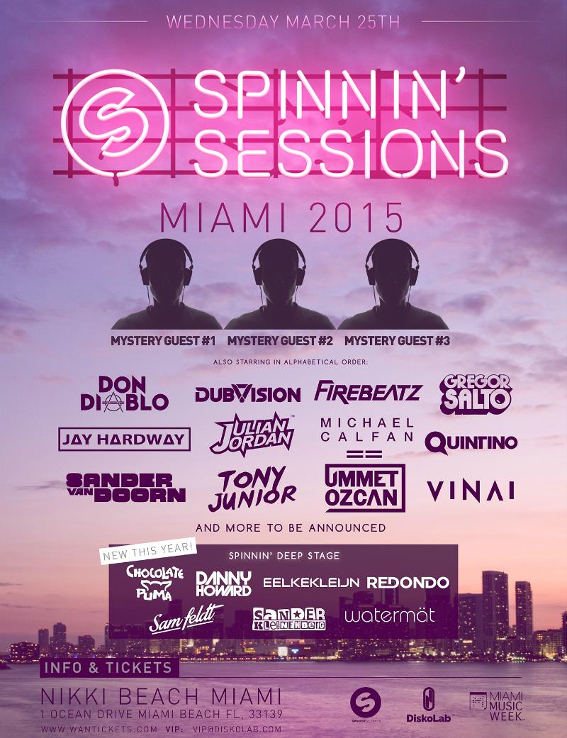 Il flyer dell'evento Spinning Session a Miami