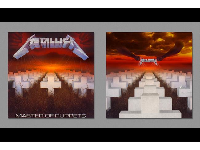 Il retro della copertina di Master Of Puppets