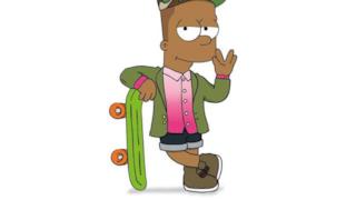 Pharrell Williams disegnato come Bart Simpson