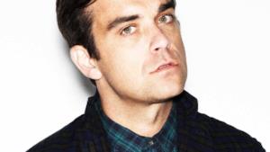 Foto in primo piano di Robbie Williams