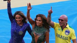 Jennifer Lopez e Pitbull alla cerimonia di apertura dei Mondiali 2014