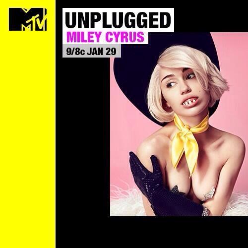 Miley Cyrus appare nella copertina dell'Unplugged di MTV dedicato a lei previsto per il 29 gennaio 2014