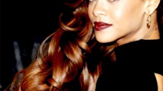 Rihanna River Island - in abito nero alla presentazione della collezione