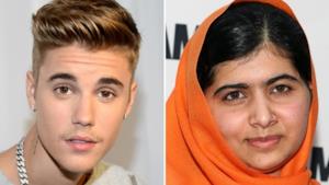 Justin Bieber e l'attivista pakistana Malala Yousafzai