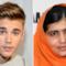 Justin Bieber e l'attivista pakistana Malala Yousafzai
