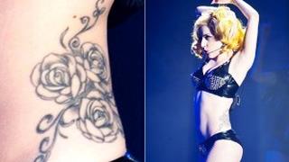 Lady Gaga: tatuaggio rose sul fianco sinistro