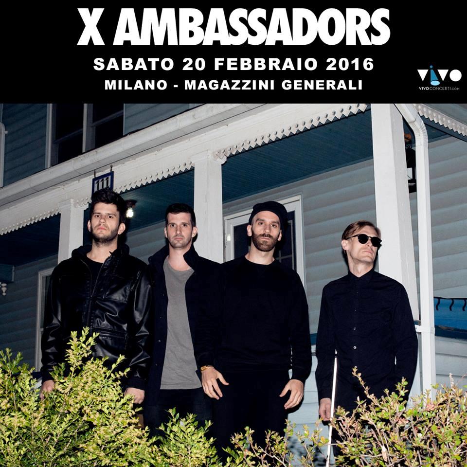 Il poster del concerto degli X Ambassadors ai Magazzini Generali di Milano