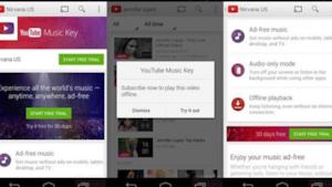 La schermata di YouTube Music Key