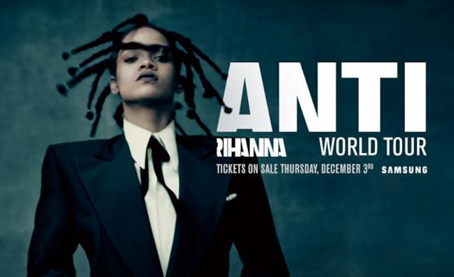 Rihanna sulla locandina dell&#39;ANTI World Tour 2016