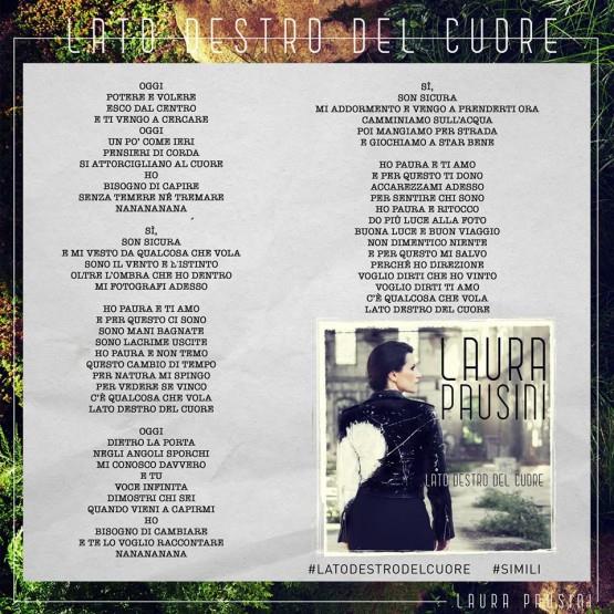 Le lyrics di Lato destro del cuore, la nuova canzone in radio di Laura Pausini