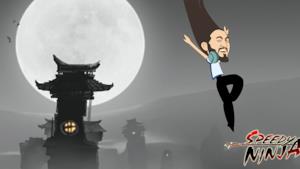 Caricatura di Steve Aoki che sarà un ninja in un videogioco per cellulari