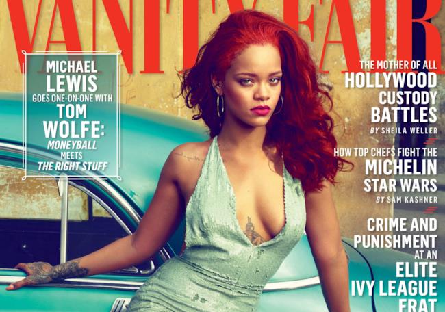 Rihanna con i capelli rossi sulla copertina di Vanity Fair USA (novembre 2015) Rihanna sulla copertina di Vanity Fair USA