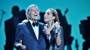 Tony Bennett sul palco insieme a Lady Gaga